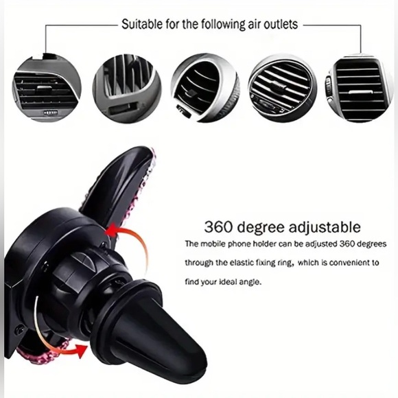 1pc New Car Phone Holder With Artificial Diamond Car-mounted Phone Holder - Picture 6 of 6